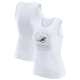 Miami Dolphins WEAR by Erin Andrews Women's Ribbed Graphic Tank Top - White - NFL