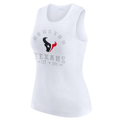 Houston Texans WEAR by Erin Andrews Women's Ribbed Graphic Tank Top - White - NFL