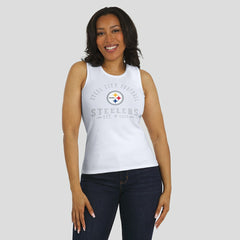 Pittsburgh Steelers WEAR by Erin Andrews Women's Ribbed Graphic Tank Top - White - NFL