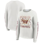 Washington Commanders WEAR by Erin Andrews Women's Graphic Waffle Long-Sleeve T-Shirt - White - NFL