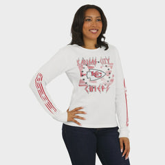 Kansas City Chiefs WEAR by Erin Andrews Women's Graphic Waffle Long-Sleeve T-Shirt - White - NFL