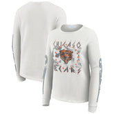 Chicago Bears WEAR by Erin Andrews Women's Graphic Waffle Long-Sleeve T-Shirt - White - NFL