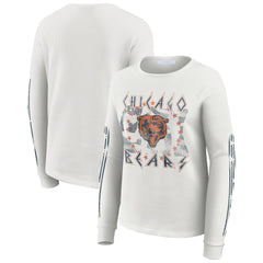 Chicago Bears WEAR by Erin Andrews Women's Graphic Waffle Long-Sleeve T-Shirt - White - NFL