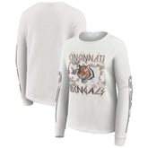 Cincinnati Bengals WEAR by Erin Andrews Women's Graphic Waffle Long-Sleeve T-Shirt - White - NFL