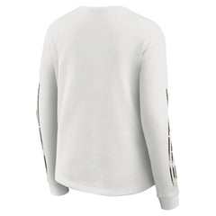 Cleveland Browns WEAR by Erin Andrews Women's Graphic Waffle Long-Sleeve T-Shirt - White - NFL