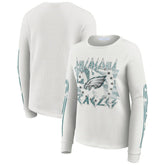 Philadelphia Eagles WEAR by Erin Andrews Women's Graphic Waffle Long-Sleeve T-Shirt - White - NFL
