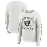 Las Vegas Raiders WEAR by Erin Andrews Women's Graphic Waffle Long-Sleeve T-Shirt - White - NFL