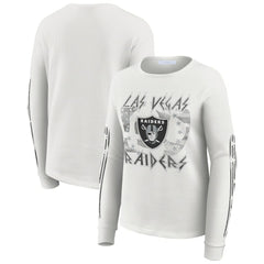 Las Vegas Raiders WEAR by Erin Andrews Women's Graphic Waffle Long-Sleeve T-Shirt - White - NFL