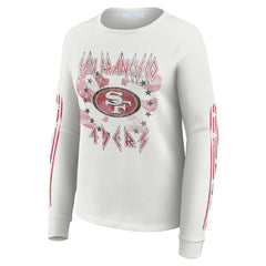 San Francisco 49ers WEAR by Erin Andrews Women's Graphic Waffle Long-Sleeve T-Shirt - White - NFL