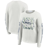 Seattle Seahawks WEAR by Erin Andrews Women's Graphic Waffle Long-Sleeve T-Shirt - White - NFL