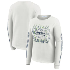 Seattle Seahawks WEAR by Erin Andrews Women's Graphic Waffle Long-Sleeve T-Shirt - White - NFL