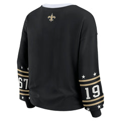 New Orleans Saints WEAR by Erin Andrews Women's Sport Long-Sleeve T-Shirt - Black - NFL