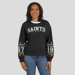New Orleans Saints WEAR by Erin Andrews Women's Sport Long-Sleeve T-Shirt - Black - NFL