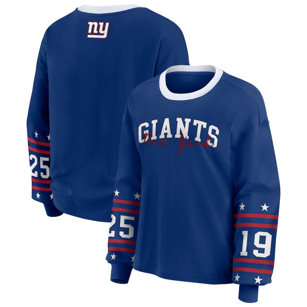 New York Giants WEAR by Erin Andrews Women's Sport Long-Sleeve T-Shirt - Royal - NFL
