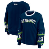 Seattle Seahawks WEAR by Erin Andrews Women's Sport Long-Sleeve T-Shirt - College Navy - NFL