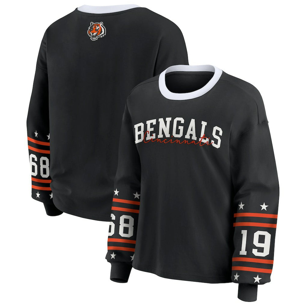 Cincinnati Bengals WEAR by Erin Andrews Women's Sport Long-Sleeve T-Shirt - Black - NFL