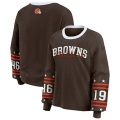 Cleveland Browns WEAR by Erin Andrews Women's Sport Long-Sleeve T-Shirt - Brown - NFL