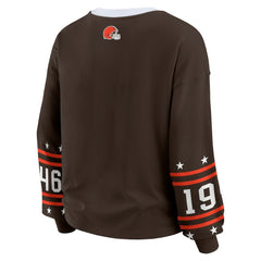Cleveland Browns WEAR by Erin Andrews Women's Sport Long-Sleeve T-Shirt - Brown - NFL