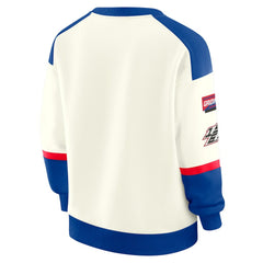 Buffalo Bills WEAR by Erin Andrews Women's Racing Crew V-Neck Sweatshirt - Cream - NFL