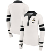 New Orleans Saints WEAR by Erin Andrews Women's Ribbed Henley Polo Sweater - White - NFL