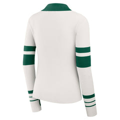 New York Jets WEAR by Erin Andrews Women's Ribbed Henley Polo Sweater - White - NFL