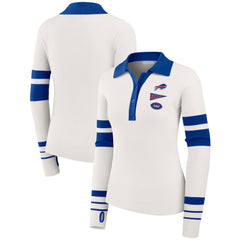Buffalo Bills WEAR by Erin Andrews Women's Ribbed Henley Polo Sweater - White - NFL