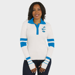 Detroit Lions WEAR by Erin Andrews Women's Ribbed Henley Polo Sweater - White - NFL
