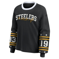 Pittsburgh Steelers WEAR by Erin Andrews Women's Plus Size Sport Long-Sleeve T-Shirt - Black - NFL