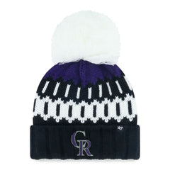 Colorado Rockies '47 Women's Felicity Cuffed Knit Hat with Pom for sale
