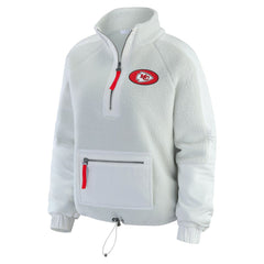 Kansas City Chiefs WEAR by Erin Andrews Women's Polar Fleece Half-Zip Jacket - White - NFL