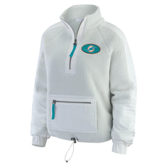Miami Dolphins WEAR by Erin Andrews Women's Polar Fleece Half-Zip Jacket - White - NFL