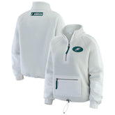 Philadelphia Eagles WEAR by Erin Andrews Women's Polar Fleece Half-Zip Jacket - White - NFL