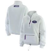 Baltimore Ravens WEAR by Erin Andrews Women's Polar Fleece Half-Zip Jacket - White - NFL