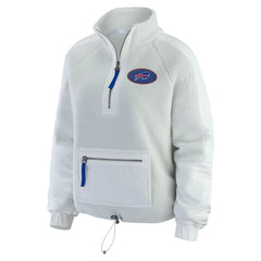 Buffalo Bills WEAR by Erin Andrews Women's Polar Fleece Half-Zip Jacket - White - NFL