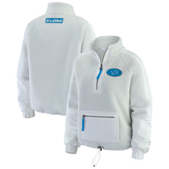 Detroit Lions WEAR by Erin Andrews Women's Polar Fleece Half-Zip Jacket - White - NFL
