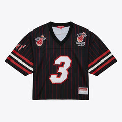 Mitchell & Ness Dwyane Wade Miami Heat x DANNIJO Women's Cropped Football Fashion Jersey Black