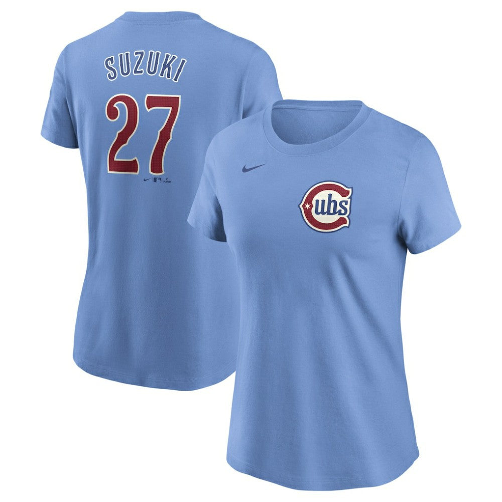 Seiya Suzuki Chicago Cubs Nike Women's Cooperstown Collection Fuse Name & Number T-Shirt Sale