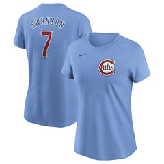 Dansby Swanson Chicago Cubs Nike Women's Cooperstown Collection Fuse Name & Number T-Shirt Near Me