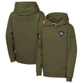 New York Giants Youth 2025 Salute to Service Club Fleece Hoodie - Olive - Nike