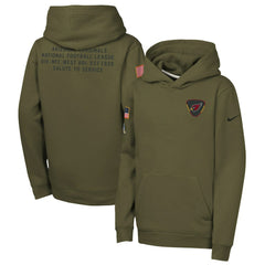 Arizona Cardinals Youth 2025 Salute to Service Club Fleece Hoodie - Olive - Nike