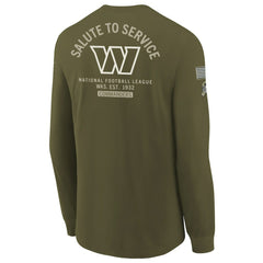 Washington Commanders Youth 2025 Salute to Service Sideline Long Sleeve T-Shirt - Olive - Nike