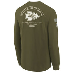 Kansas City Chiefs Youth 2025 Salute to Service Sideline Long Sleeve T-Shirt - Olive - Nike