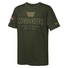 Washington Commanders Youth 2025 Salute to Service Sideline Dri-FIT T-Shirt - Olive - Nike