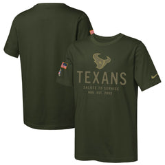 Houston Texans Youth 2025 Salute to Service Sideline Dri-FIT T-Shirt - Olive - Nike