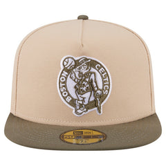 New Era Boston Celtics Color Pack Two-Tone 59FIFTY A-Frame Fitted Hat Tan