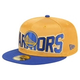 New Era Golden State Warriors Satin Two-Tone 59FIFTY Fitted Hat Gold/Royal
