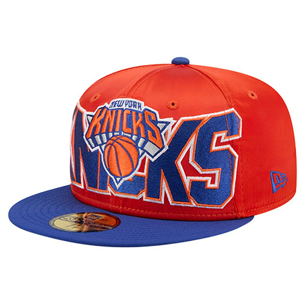 New Era New York Knicks Satin Two-Tone 59FIFTY Fitted Hat Orange/Blue