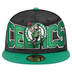 New Era Boston Celtics Satin Two-Tone 59FIFTY Fitted Hat Black/Kelly Green