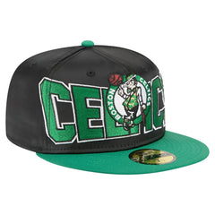 New Era Boston Celtics Satin Two-Tone 59FIFTY Fitted Hat Black/Kelly Green