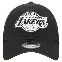 New Era Los Angeles Lakers Stamp Fabric Applique 9TWENTY Adjustable Hat Black